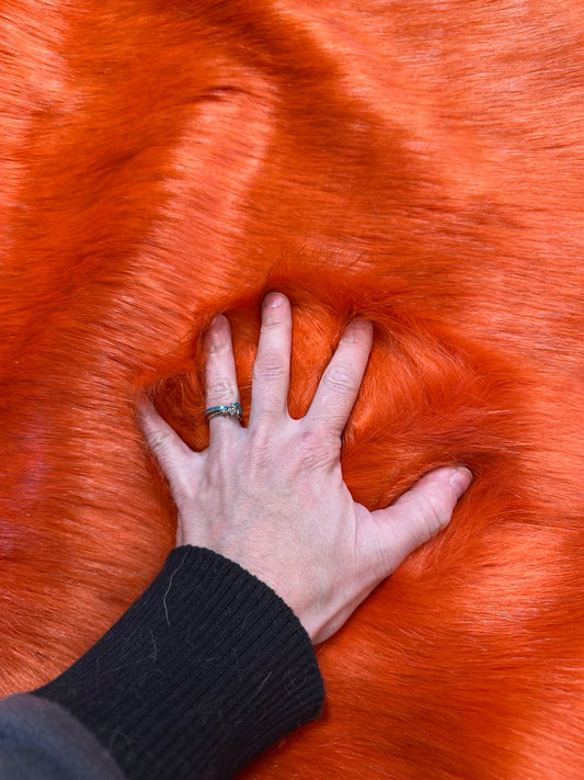 Long Tomato Red Fur Chunk